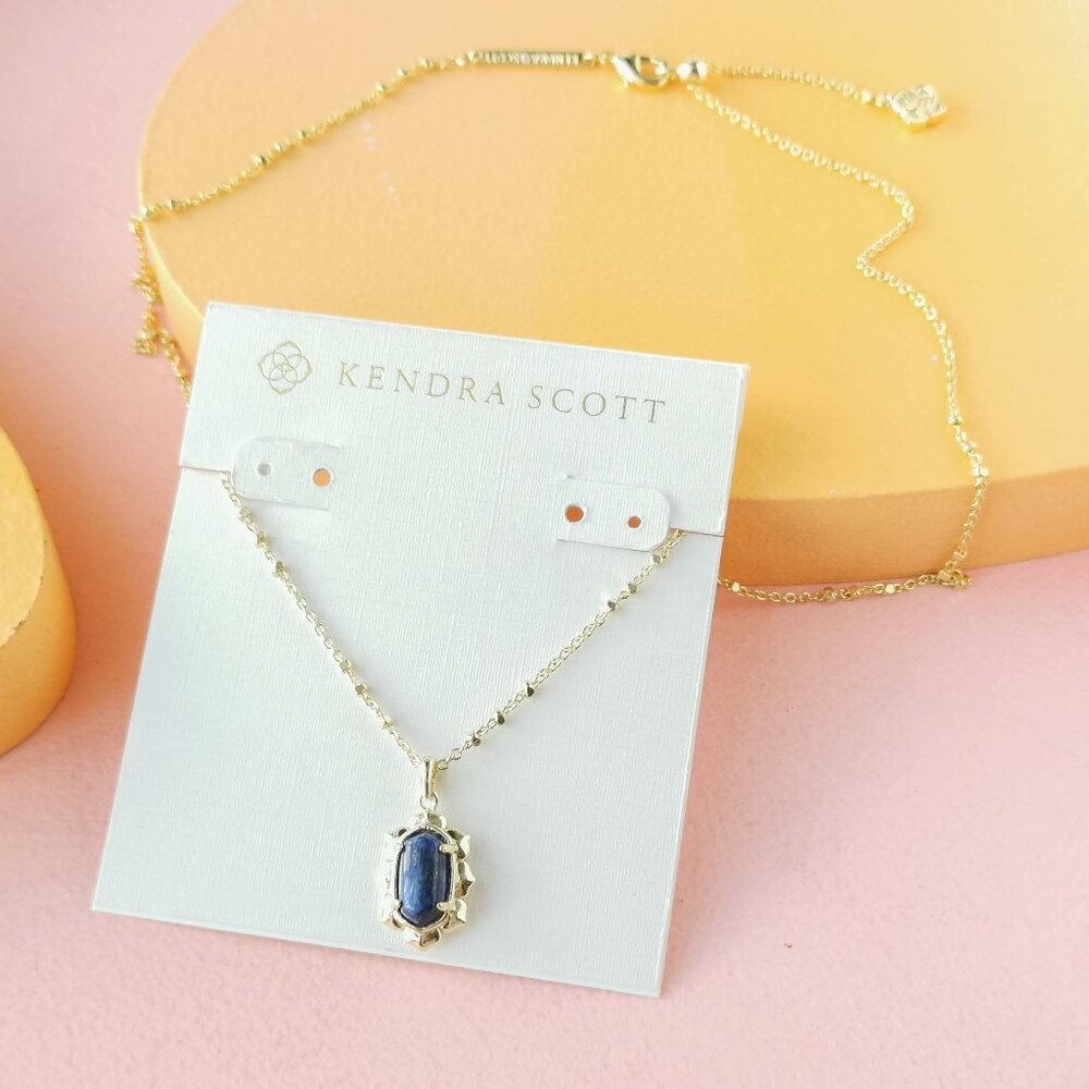 Kendra Scott - Piper Blue Lapis Gold Necklace - NEW - Picture 2 of 3